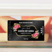 Zwart geurende soja kaars labels (Aangebracht)
