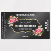 Zwart geurende soja kaars labels (Design 1)