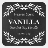 Zwart  geurende soja kaars labels (Voorkant)