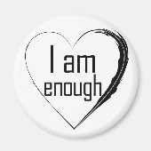 zwart gevederd hart 'Ik ben genoeg' Magneet (Voorkant)
