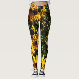 Zwart geverfde susan bloemen drukken coole Legging