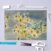 Zwart-geverfde susan in vase waterverf tissuepapier (Craft)