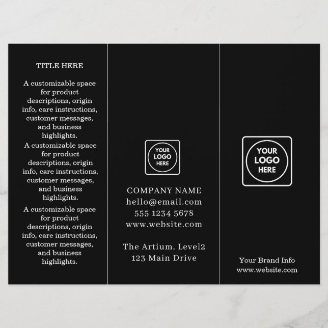 zwart gevouwen brochure | Custom Modern Business (Voorkant)