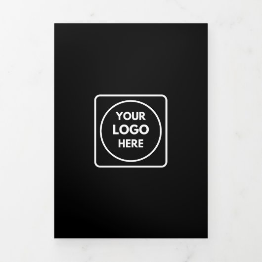 zwart gevouwen brochure | Custom Modern Business Drieluik Kaart (Cover)