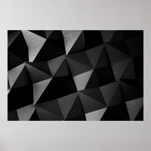 Zwart gevouwen getextureerd papier abstract glanze poster (Voorkant)