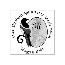 Zwart gevulde Magpie Monogram Home Adres