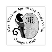 Zwart gevulde Magpie Monogram Retouradres Zelfinktende Stempel (Design)