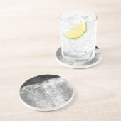 Zwart gewalste verf zandsteen onderzetter (Zijkant)