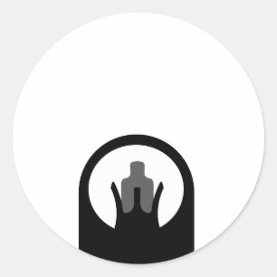 Zwart Geweer Voorzicht Ronde Sticker