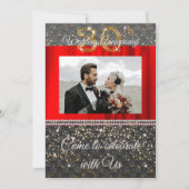 Zwart geweven & parels Gouden 30ste huwelijksjubil Kaart (Voorkant)