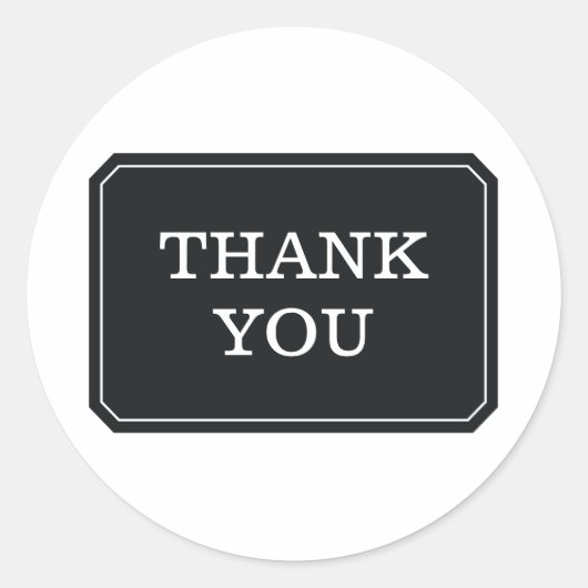 Zwart gewoon elegant bedankt Stickers (Voorkant)