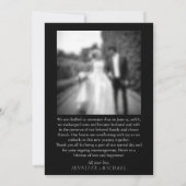 Zwart Gewoon getrouwd Elegant Eenvoudige Bruiloft Kaart (Achterkant)