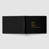 Zwart gewoon modern type bruiloft gastenboek (Volledig)