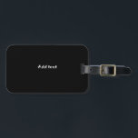 Zwart, gewoon zwarte sjabloon, personaliseren, bagagelabel<br><div class="desc">Zwarte,  gewoon zwarte sjabloon,  klaar voor u om te personaliseren,  witte tekst.</div>