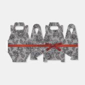 Zwart gezicht 1 en rood satin bedankdoosjes (Uitgevouwen)