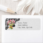 Zwart gezicht en Floral Weddenschap Etiket (Insitu)