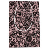 Zwart gezicht op Blush roze middelgrote tas Medium Cadeauzakje (Voorkant)