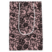 Zwart gezicht op Blush roze middelgrote tas Medium Cadeauzakje (Achterkant)