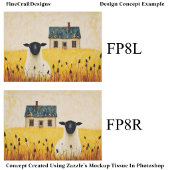 Zwart Gezicht Schaap & Cottage, Rustieke FP8R Deco Tissuepapier