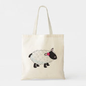 Zwart Gezichtschaap Met Witte Wol Tote Bag (Achterkant)