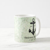 zwart gietijzeren anker nautische boot koffiemok (Voorkant rechts)