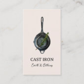 Zwart Gietijzeren Skillet Personal Chef & Catering Visitekaartje (Voorkant)