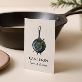 Zwart Gietijzeren Skillet Personal Chef & Catering Visitekaartje