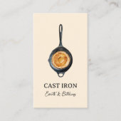 Zwart Gietijzeren Skillet Personal Chef & Catering Visitekaartje (Voorkant)