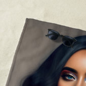 Zwart gif model keukenhanddoek strandlaken (In situ)