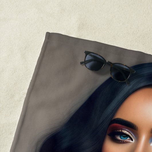 Zwart gif model keukenhanddoek strandlaken (In situ)