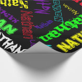 Zwart Gift Wrap neon kleurnaam Collage Cadeaupapier (Hoek)