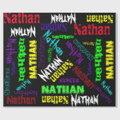 Zwart Gift Wrap neon kleurnaam Collage Cadeaupapier (Vlak)