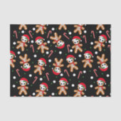 Zwart Gingerbread Skelet Tissuepapier (Voorkant)