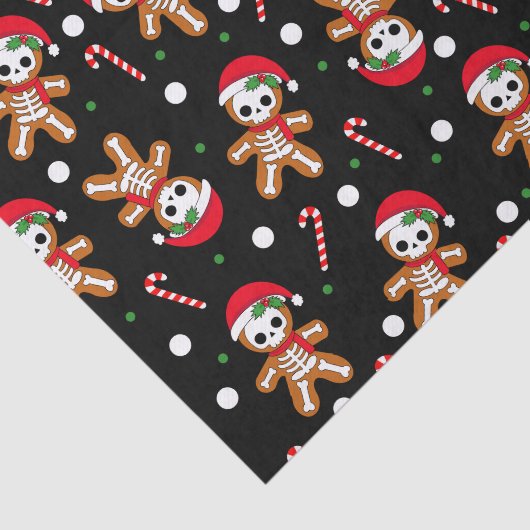 Zwart Gingerbread Skelet Tissuepapier (Detail)