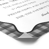 Zwart Gingham Lieve Geest Advies voor Baby Bordjes Poster (Hoek)