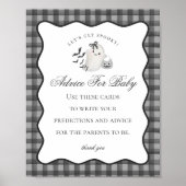 Zwart Gingham Lieve Geest Advies voor Baby Bordjes Poster (Voorkant)