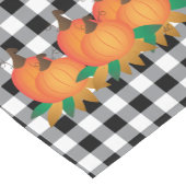 Zwart Gingham patroon en pompoenen tafelloper (Hoek)