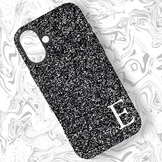 Zwart Girly Printed Glitter Stijlvol en Schattige Case-Mate iPhone Case