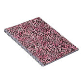 Zwart Girly Roze Waterverf Luipaard Print Notitieboek (Rechterzijde)