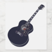 Zwart gitaarmuziekontwerp wijn etiket (Enkel label)