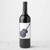 Zwart gitaarmuziekontwerp wijn etiket (Voorkant)