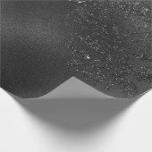 Zwart Glam Bloemen Sparkly Metallic Rozen Glas Cadeaupapier (Hoek)