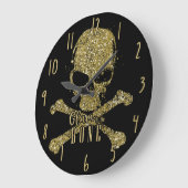 Zwart glam naar de beengoudschedel grote klok (Hoek)