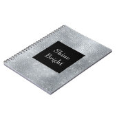 Zwart Glam Zilver Glitzy Sparkle Notitieboek (Linkerzijde)