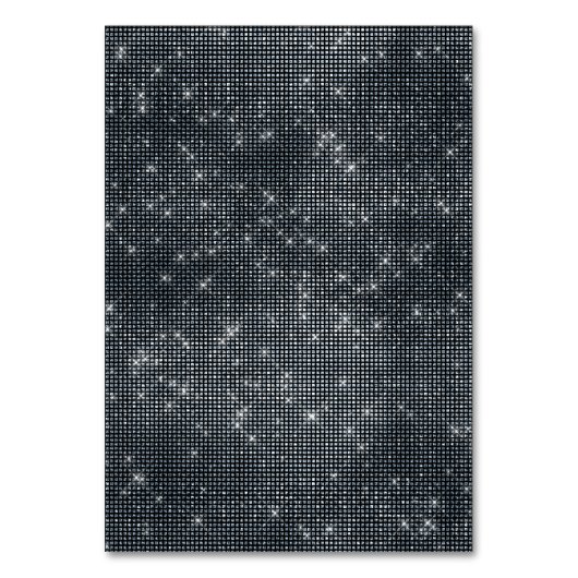 Zwart Glam Zilver Sparkle Kaart (Achterkant)