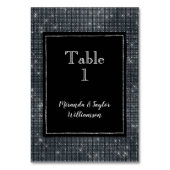 Zwart Glam Zilver Sparkle Kaart (Voorkant)