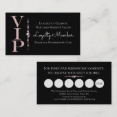 Zwart Glamorous Diamonds Pink Glitter VIP Loyalite Visitekaartje (Voorkant / Achterkant)