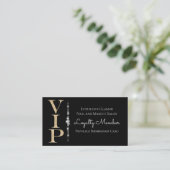 Zwart Glamoureuze Diamanten Gouden Glitter VIP Loy Visitekaartje (Staand voorkant)