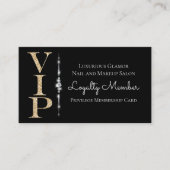Zwart Glamoureuze Diamanten Gouden Glitter VIP Loy Visitekaartje (Voorkant)