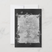 Zwart Glanzend Elegant Glitterend Frame RSVP Kaartje (Voorkant)